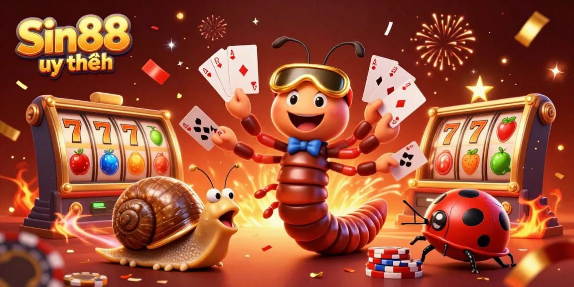 Experience the thrill of Sin88 uy tín with a vibrant 3D casino scene full of excitement and colorful elements.