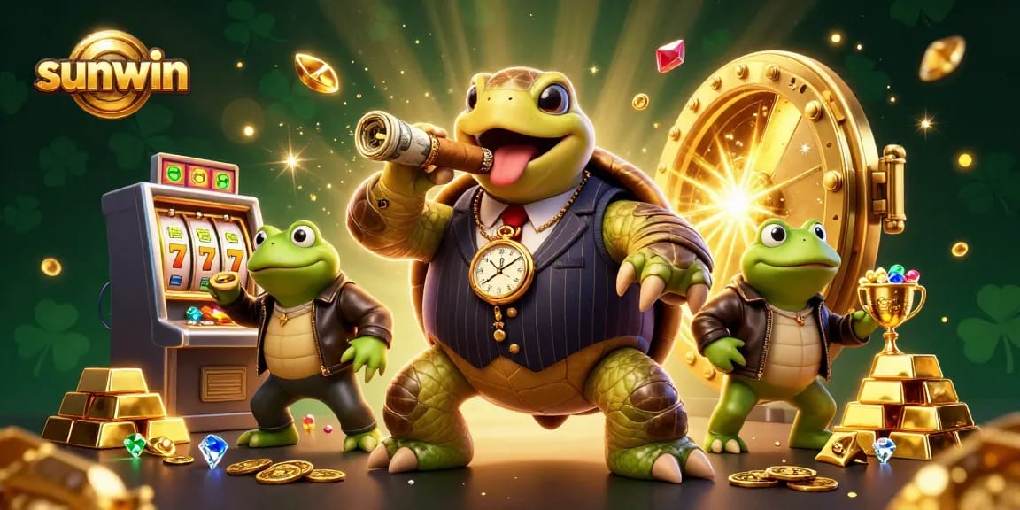 win big with sunwin as a snapping turtle mobster and bullfrog enforcers enjoy casino riches
