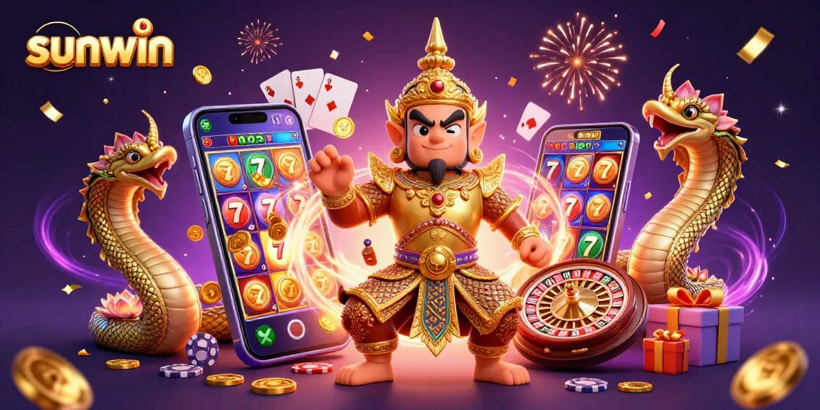 Engage with sunwin's ultimate slot experience alongside vibrant characters and gaming elements.