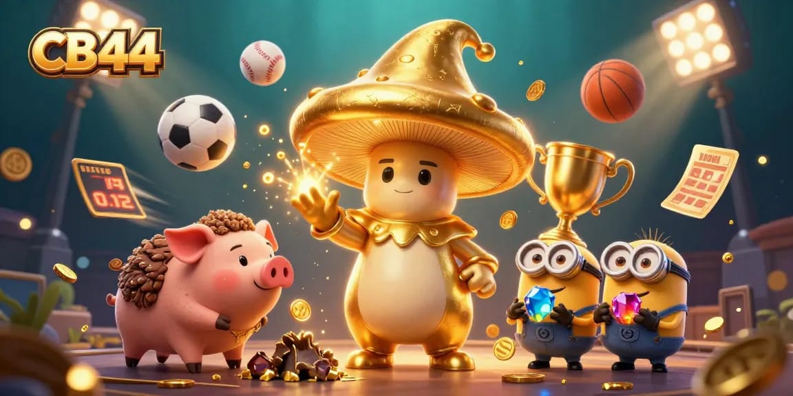 Engage in exhilarating gameplay with CB44's 3D fantasy illustration showcasing sports, magic, and treasure hunting.