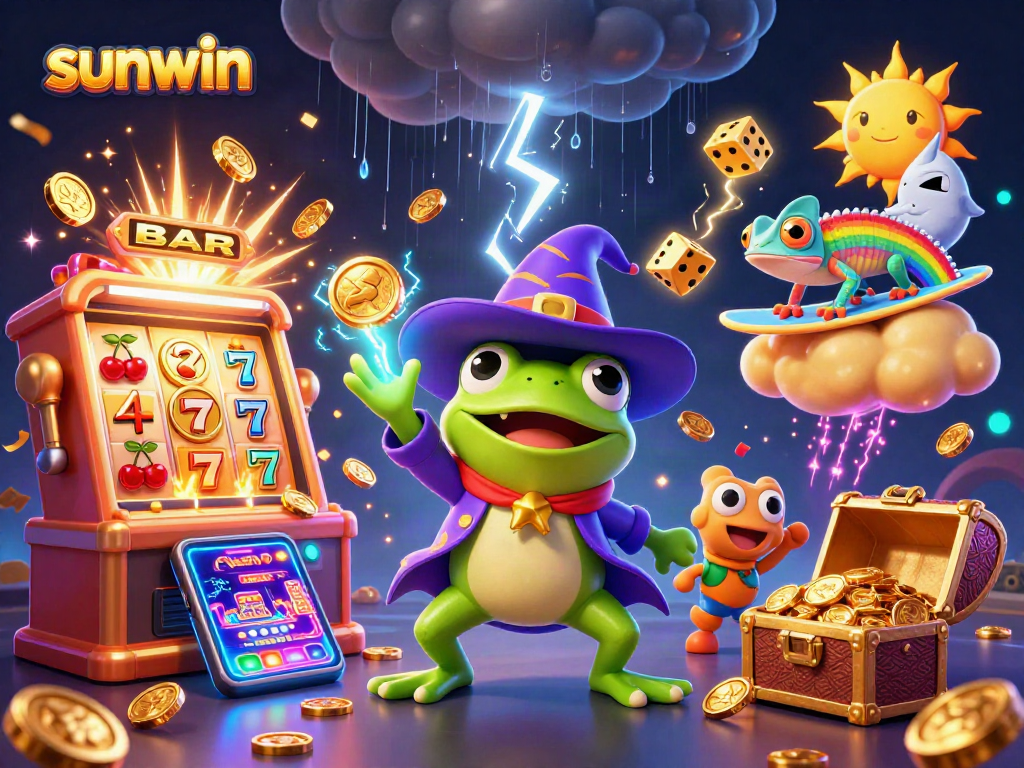 Experience thrilling gameplay at sunwin with colorful casino elements and vibrant characters.
