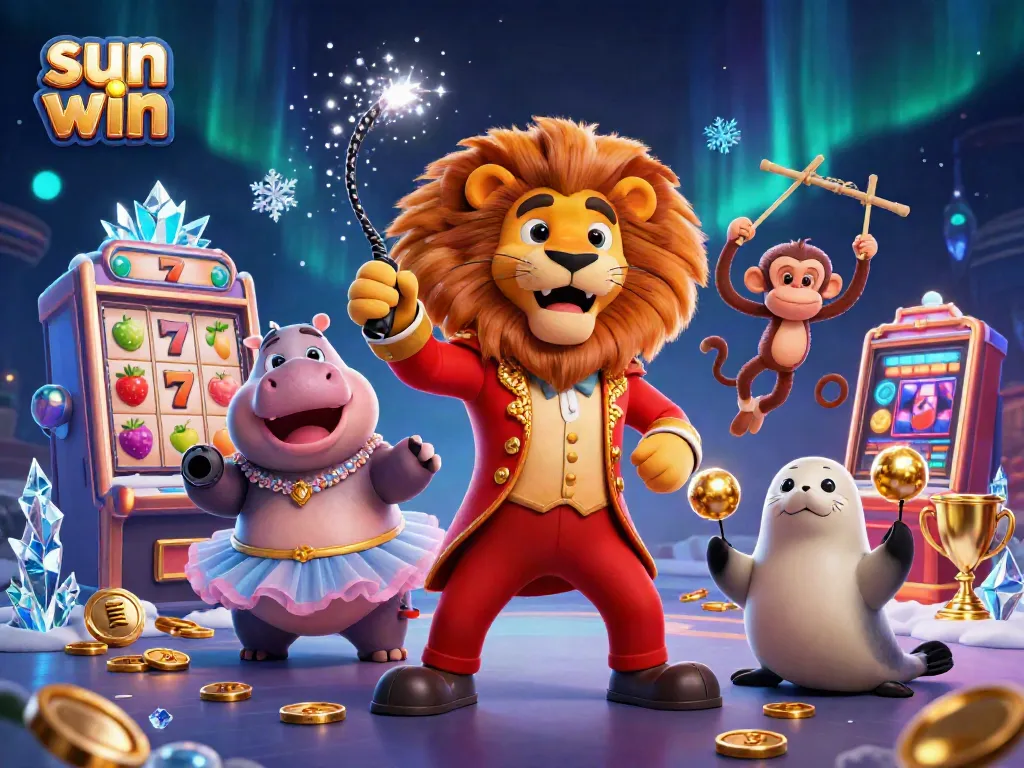 Experience the thrill of slot games in sun win with vibrant characters and dynamic casino elements.