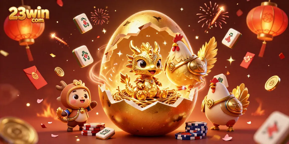 Bet on luck with the golden baby dragon scene at 23win com's magical casino world.