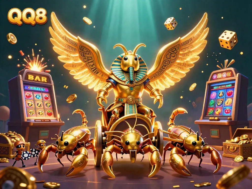Engage in exciting QQ88 slots with jackpot bonuses, neon glow effects, and animated characters.