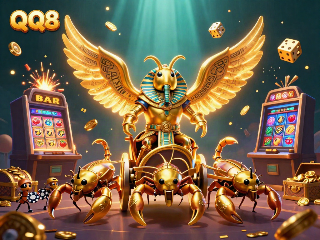 Engage in exciting QQ88 slots with jackpot bonuses, neon glow effects, and animated characters.