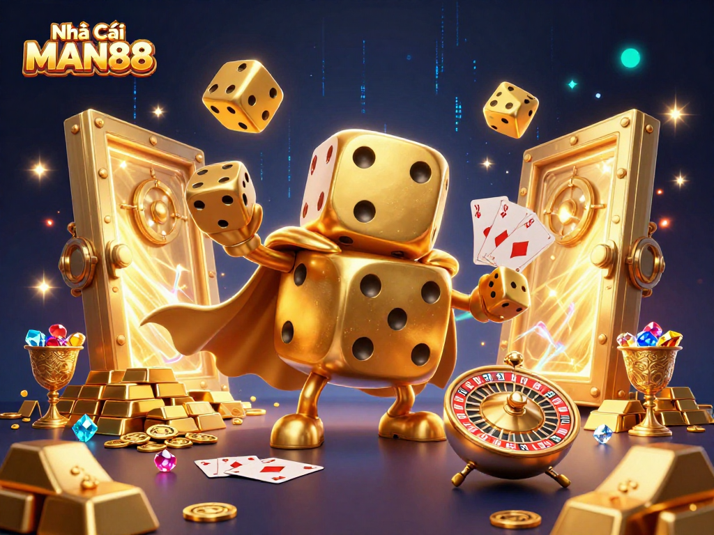 Experience the excitement of Nhà Cái MAN88 with vibrant 3D casino graphics and dynamic game visuals.
