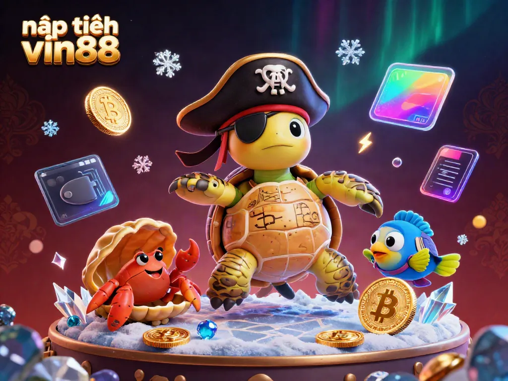 Engage with nạp tiền vin88 through energetic 3D adventure featuring pirate turtle and treasures.