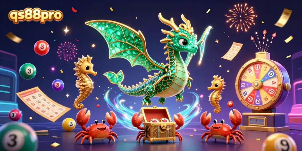 Engage in thrilling lottery activities with qs88pro, showcasing vibrant elements and dynamic actions.