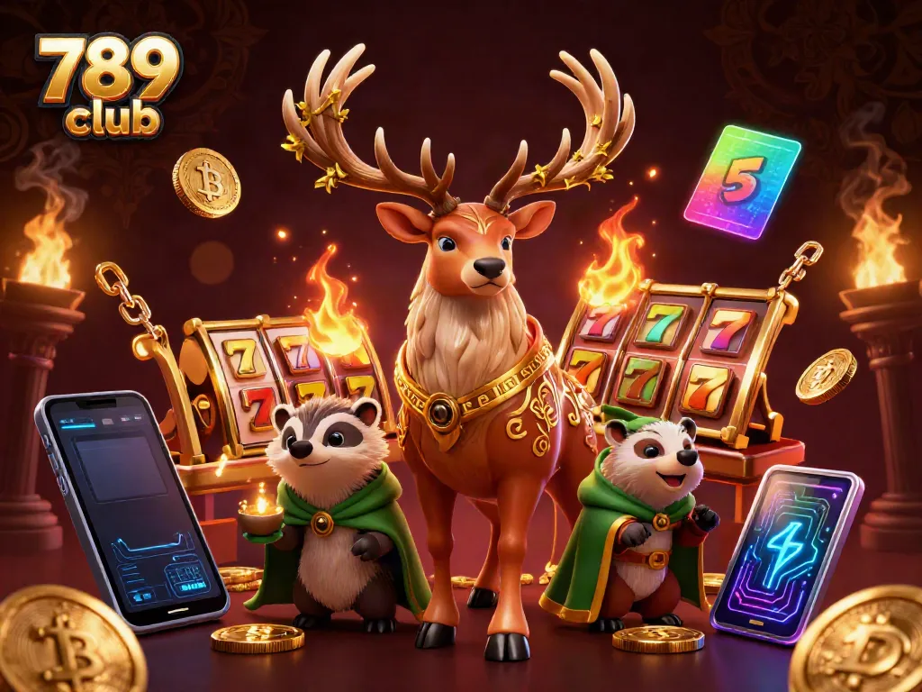 Engage with the thrilling atmosphere of 789 club, featuring Celtic characters and vibrant casino elements.
