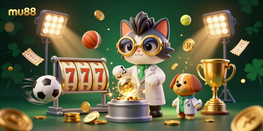 Experience thrilling jackpot action at mu88 with dynamic characters and vibrant casino elements.