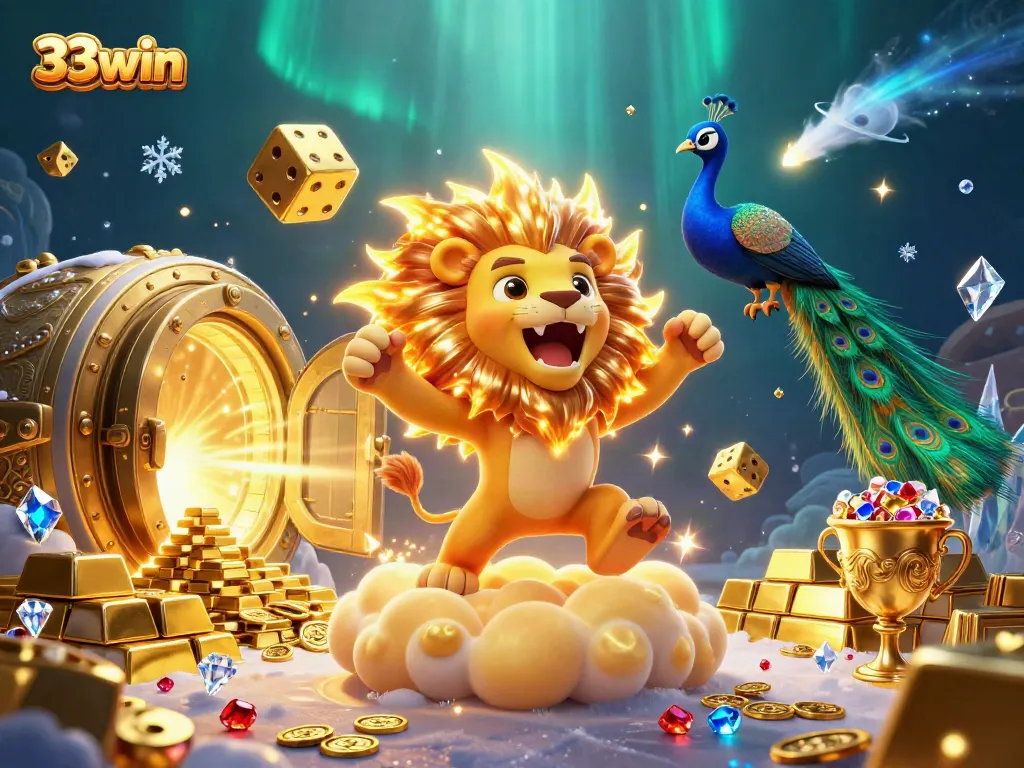 Experience thrilling gameplay at 33win with a vibrant scene of golden treasures and dynamic characters.