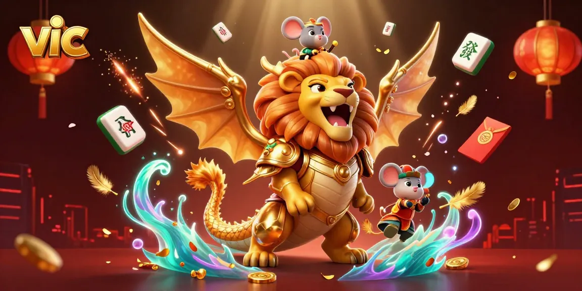Experience thrilling gameplay with the vic chimera guardian overseeing a vibrant casino scene.