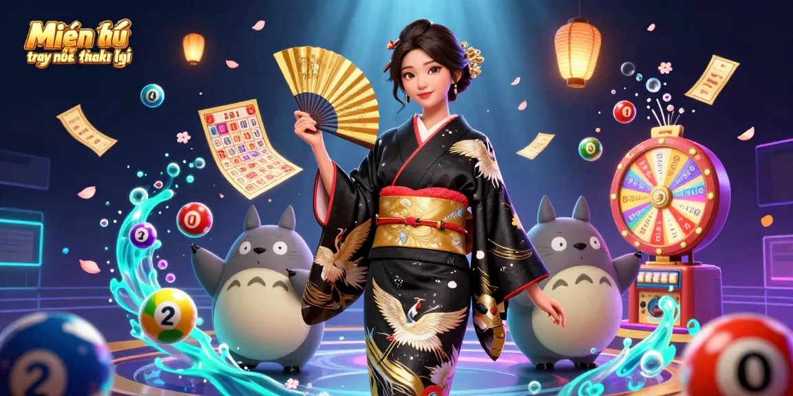Engaging scene showcasing Miễn trừ trách nhiệm pháp lý with an elegant Asian woman and lottery elements
