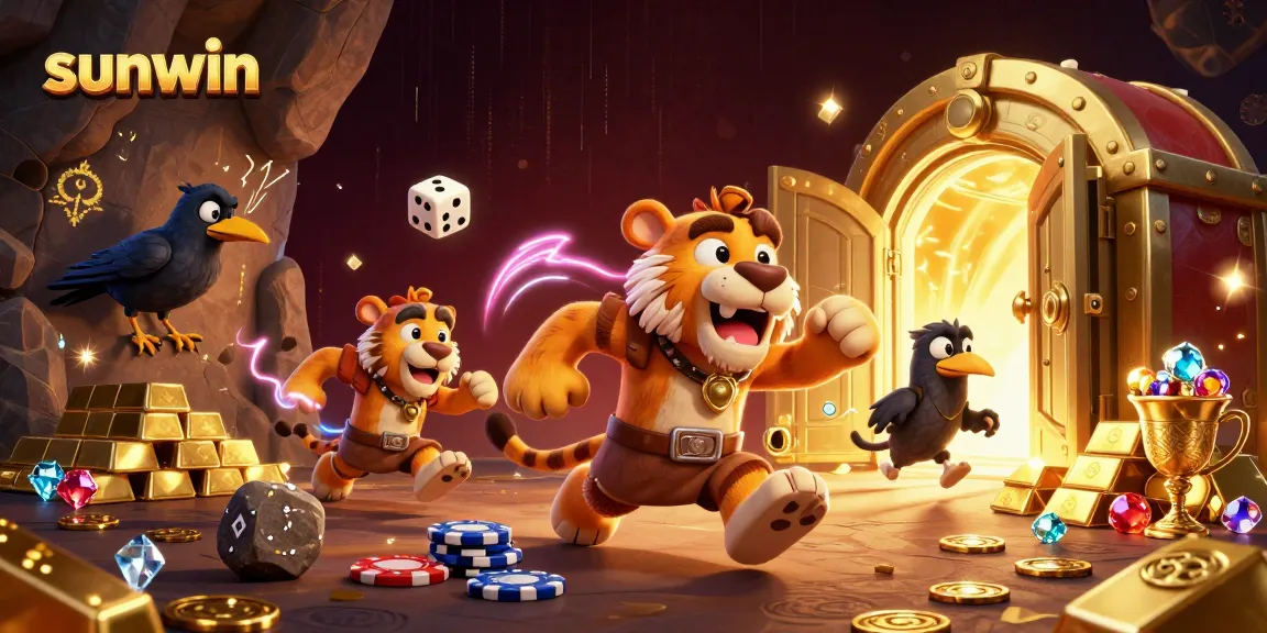 Engage in thrilling games at sunwin's vibrant and dynamic casino scene featuring exciting treasures and characters.