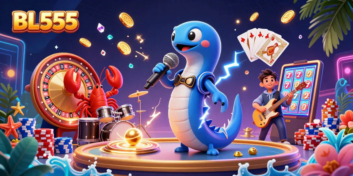 Experience the exciting underwater world of BL555 with vibrant characters and dynamic casino elements.